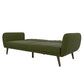 Mid-Century Linen Sofa Bed | Green