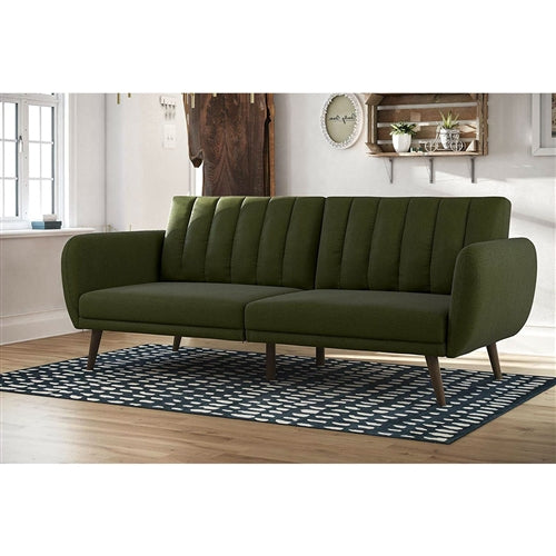 Mid-Century Linen Sofa Bed | Green