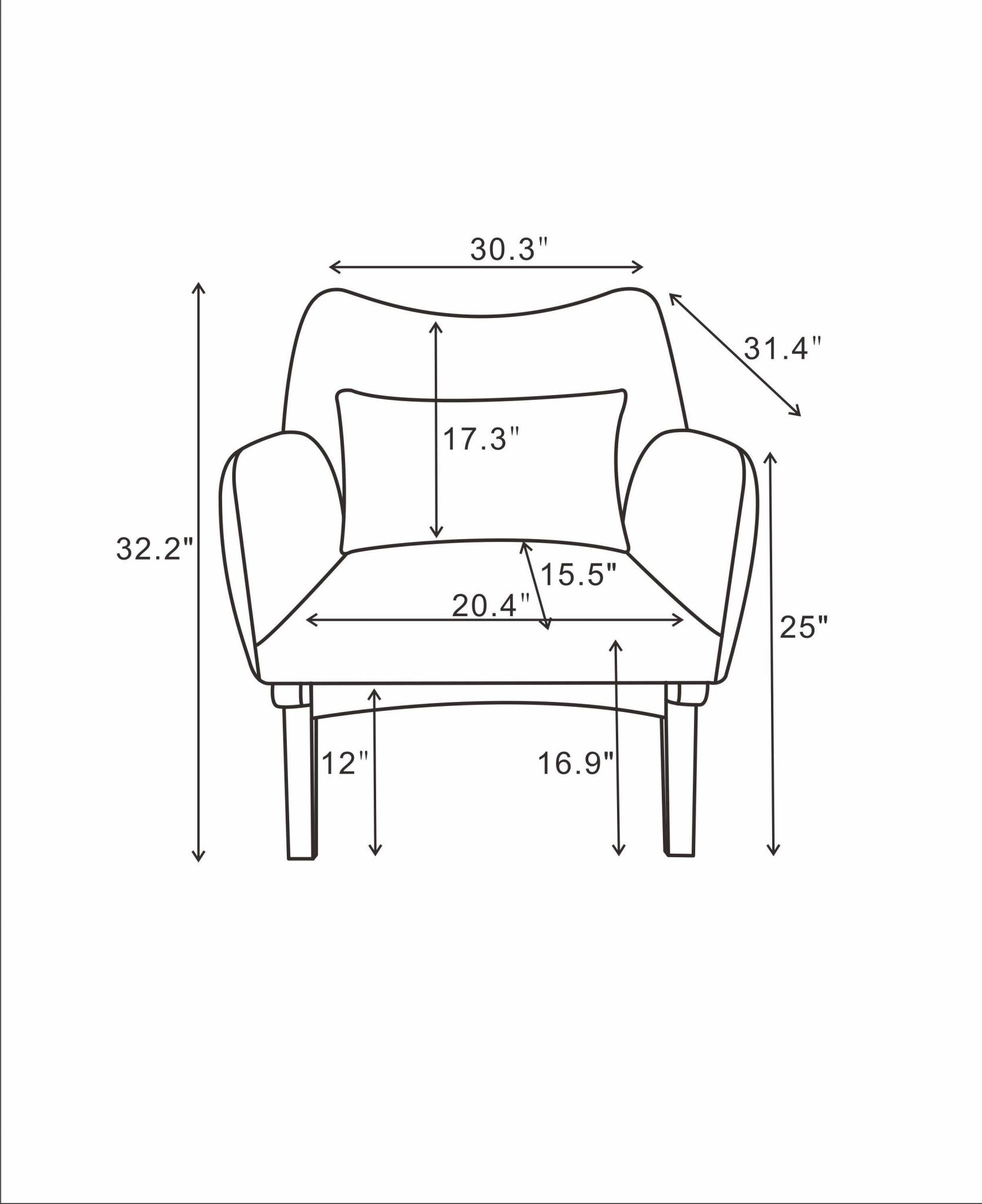 Cantor Linen Lounge Chair | Gray Dimensions