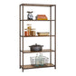 Heavy Duty 5-Shelf Steel Frame Shelving Unit with Bamboo Shelves