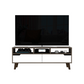 Tv Stand 2.0 For TV´s up 52" Bull, Three Open Shelves,Two Drawers, Dark Brown / White Finish-2