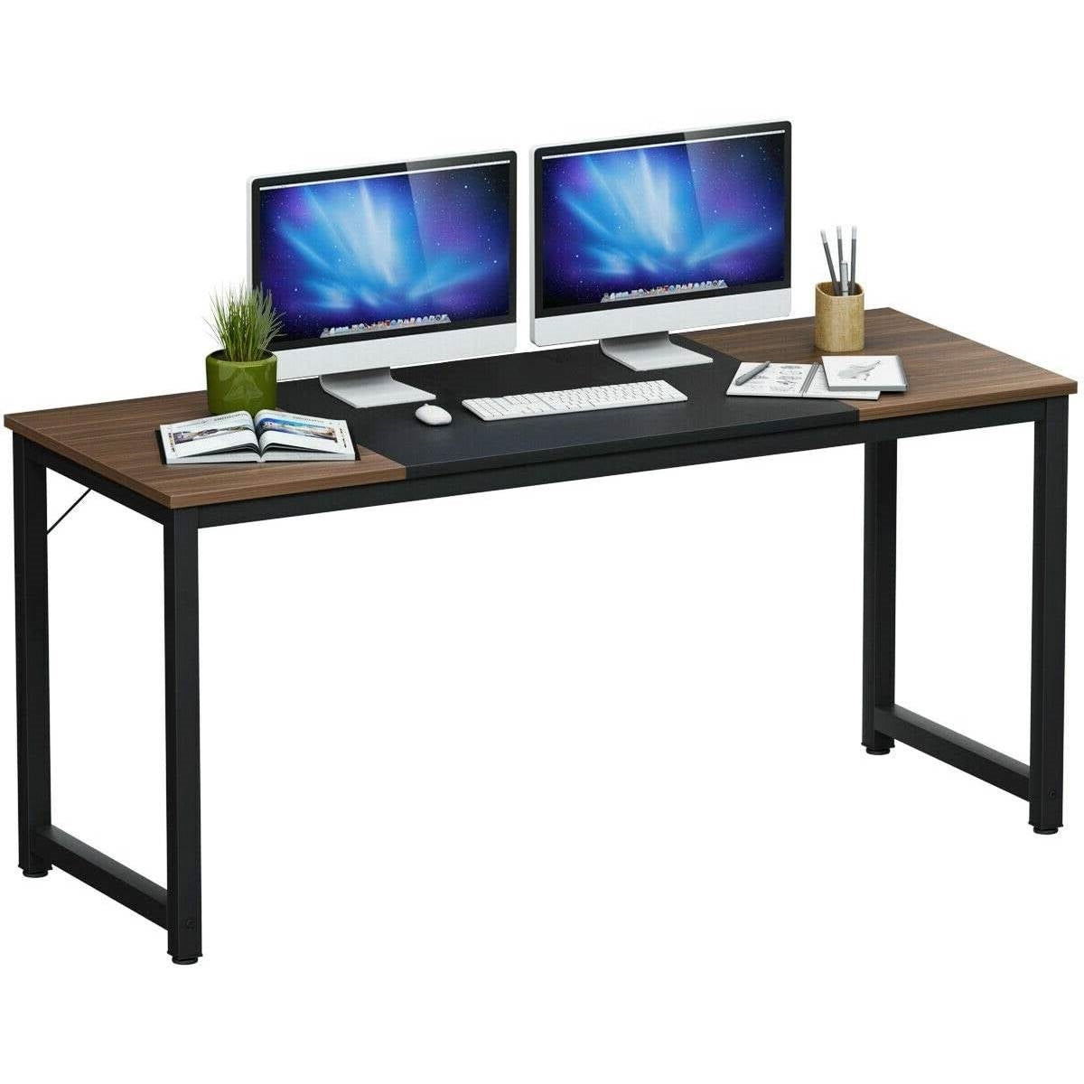 Home Office 63" Computer Desk, Black/Coffee