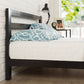 Heavy Duty Metal Platform Bed Frame with Headboard & Wood Slats, King