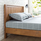 Medium Brown Solid Wood Platform Bed Frame with Rustic Wooden Headboard, King