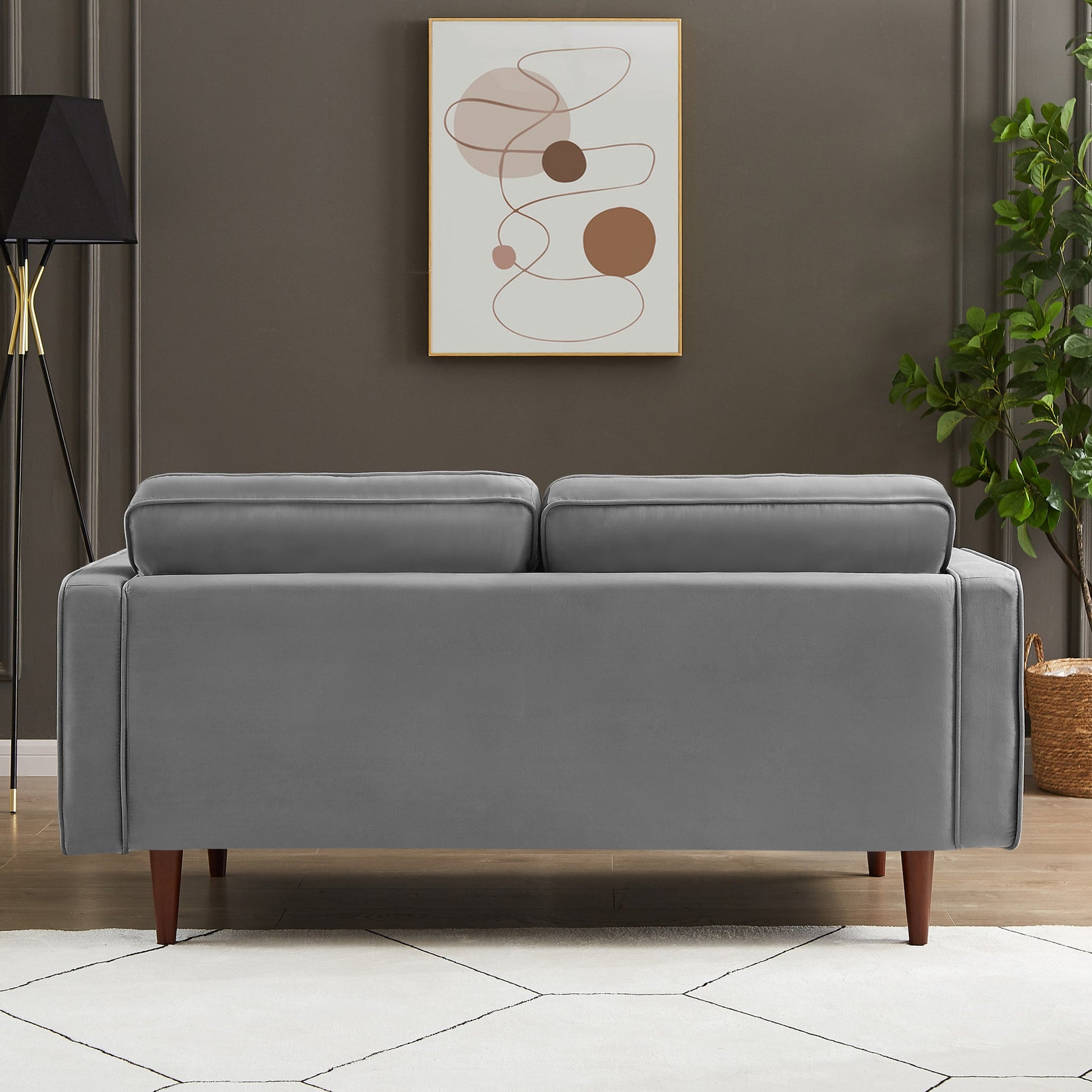 Kendall Velvet Loveseat | Grey