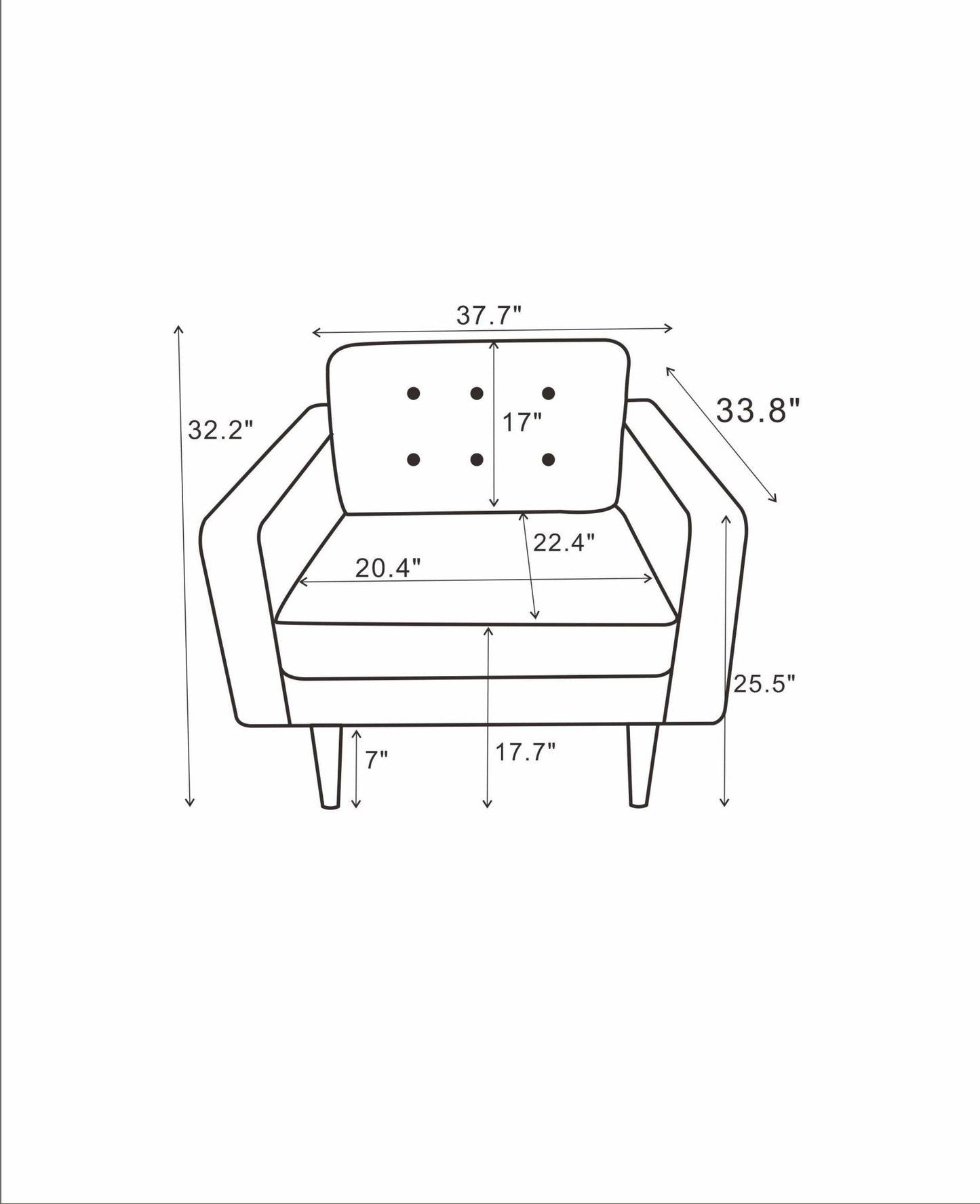 Grey Velvet Lounge Chair Dimensions