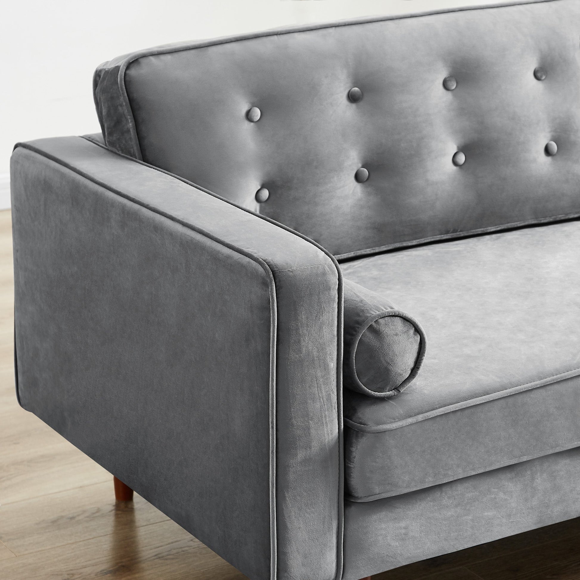 Kendall Velvet Loveseat | Grey