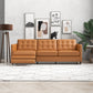 Leather Electric Left Reclining Sofa - Tan