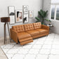 Leather Electric Left Reclining Sofa - Tan