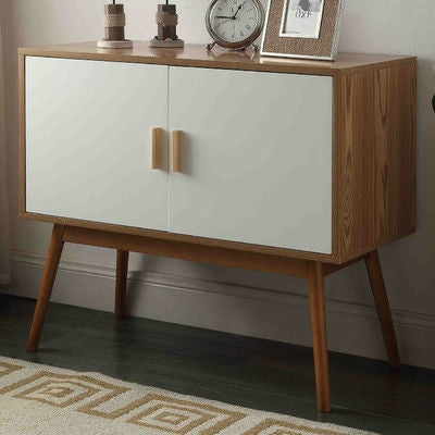 Two Tone Storage Table Cabinet, White Oak