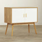 Two Tone Storage Table Cabinet, White Oak