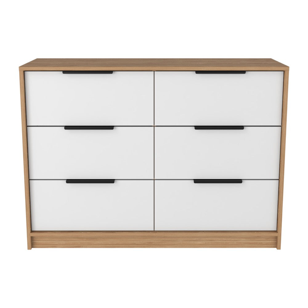 Maryland Dresser,Four Drawers,White and Pine Finish-4