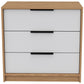 3 Drawers Dresser Maryland, Superior Top, White / Pine Finish-4