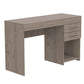 Limestone Computer Desk, Two Drawers, Light Gray Finish-3