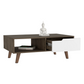 Coffee Table 2.0 Bull, One Drawer, Four Legs, Dark Brown / White Finish-2