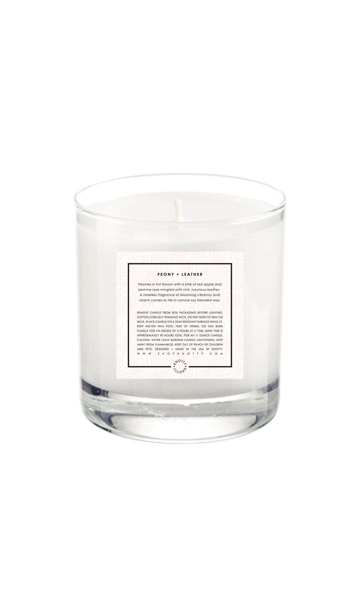 Peony + Leather - 11oz Soy Candle