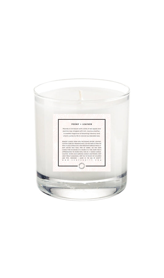 Peony + Leather - 11oz Soy Candle