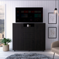 Quizz Double Door Cabinet Dresser, Two Drawers, Single Cabinet, Rod, Black wengue Finish-0