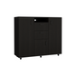 Quizz Double Door Cabinet Dresser, Two Drawers, Single Cabinet, Rod, Black wengue Finish-5