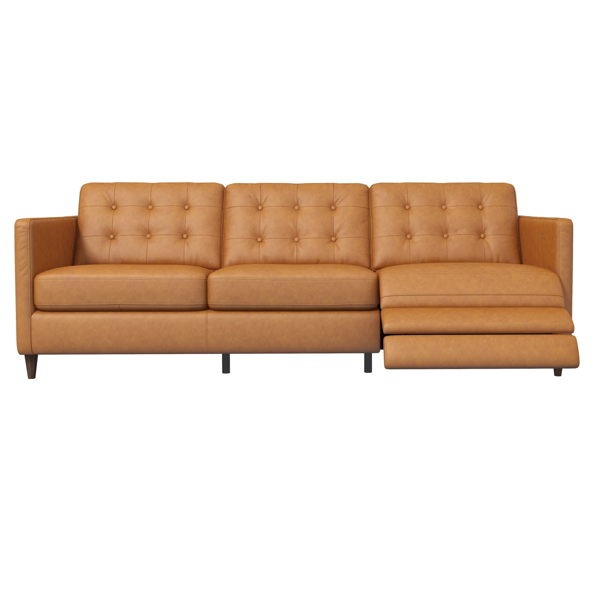 Leather Electric Right Reclining Sofa - Tan