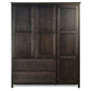 Espresso Wood Finish Bedroom Wardrobe Armoire Cabinet Closet