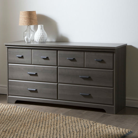 Maple 6-Drawer Double Dresser - Grey