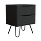 Nightstand Skyoner 2, Harpin Legs, Two Drawers, Black Wengue Finish-5