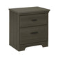 Drawer Bedroom Nightstand in Gray Maple Wood Finish