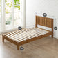 Medium Brown Solid Wood Platform Bed Frame with Rustic Wooden Headboard, Twin