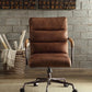 Harith Top Grain Leather Office Chair | Retro Brown