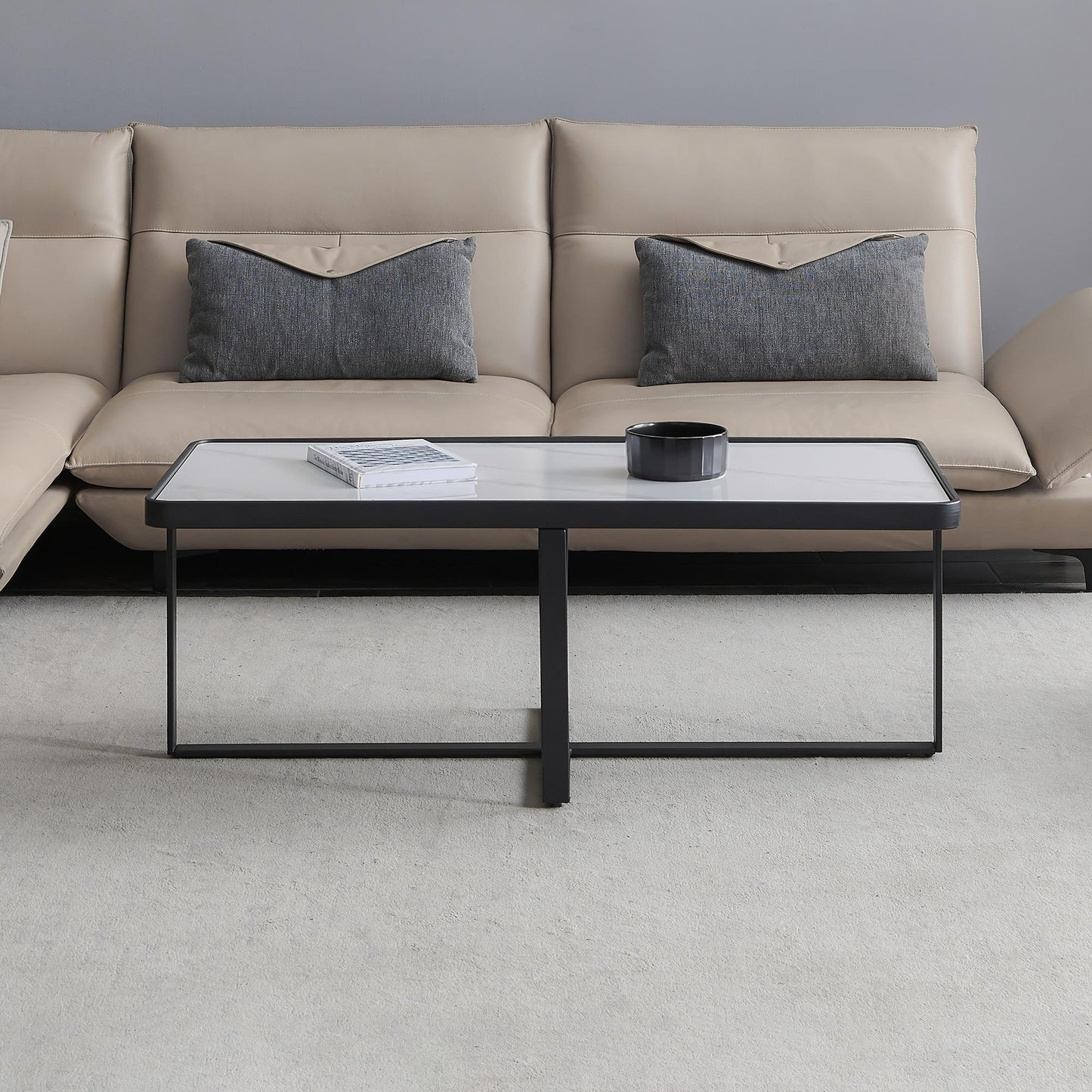 Minimalism Rectangle Coffee Table With Sintered Stone Top-3