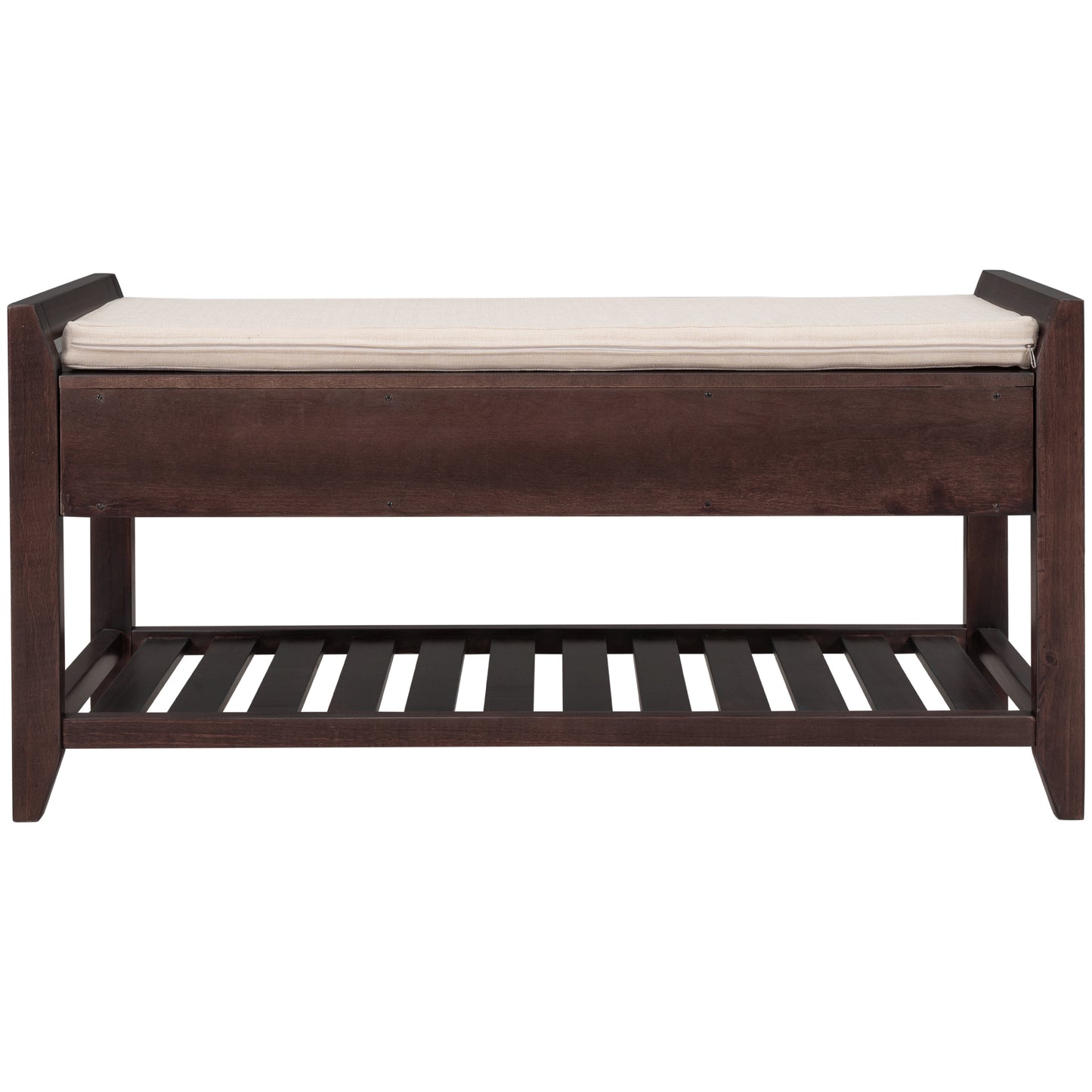 Shoe Rack Storage Bench with Cushioned Seat & Drawers, Espresso