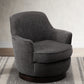 Richfield Wood Base Swivel Chair, Charcoal