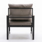 Modern Pu Accent Chair with Black Metal Frame, Grey