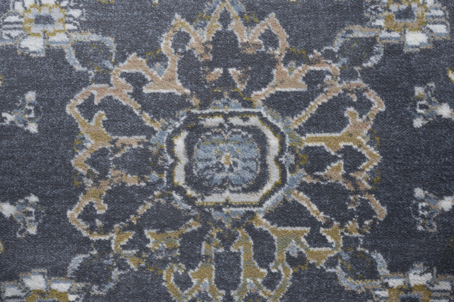 Damara Blue, Gray, and Multi-color Viscose Area Rug