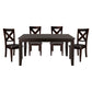 Extendable Dining Room Table with 18" Leaf, Warm Merlot