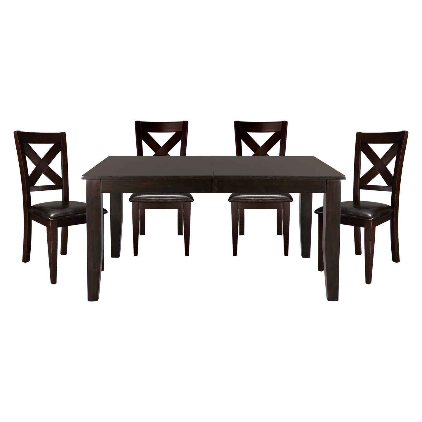 Extendable Dining Room Table with 18" Leaf, Warm Merlot