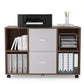 Mobile 2 Drawers Lateral Filing Cabinet, Walnut & Light Grey