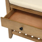 Shoe Rack Storage Bench with Cushioned Seat & Drawers, Old Pine