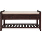 Shoe Rack Storage Bench with Cushioned Seat & Drawers, Espresso