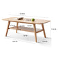 Solid Oak 47.2" Low Coffee Table, Light Oak