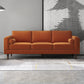 86" Contemporary Sofa - Burnt Orange Velvet