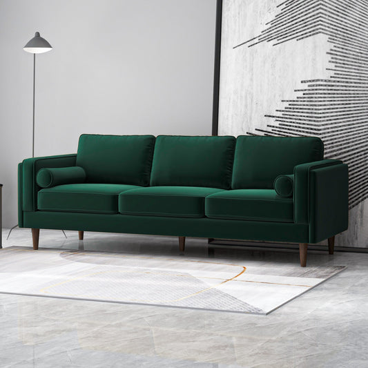 86" Velvet Sofa - Dark Green