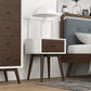 Norman Solid Wood Night Stand | Walnut/White