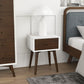 Norman Solid Wood Night Stand | Walnut/White