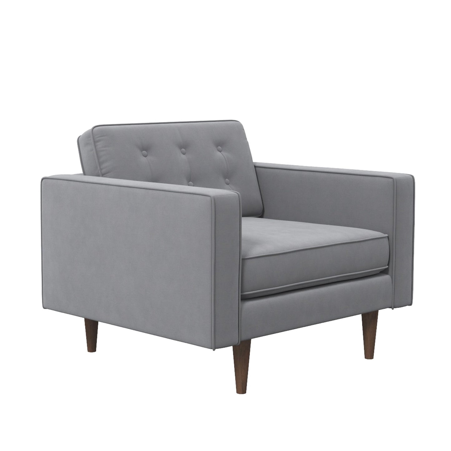 Velvet Lounge Chair - Grey