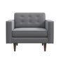 Velvet Lounge Chair - Grey