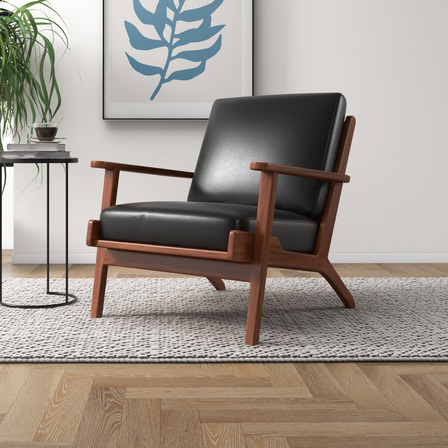 Lounge Chair - Black Leather