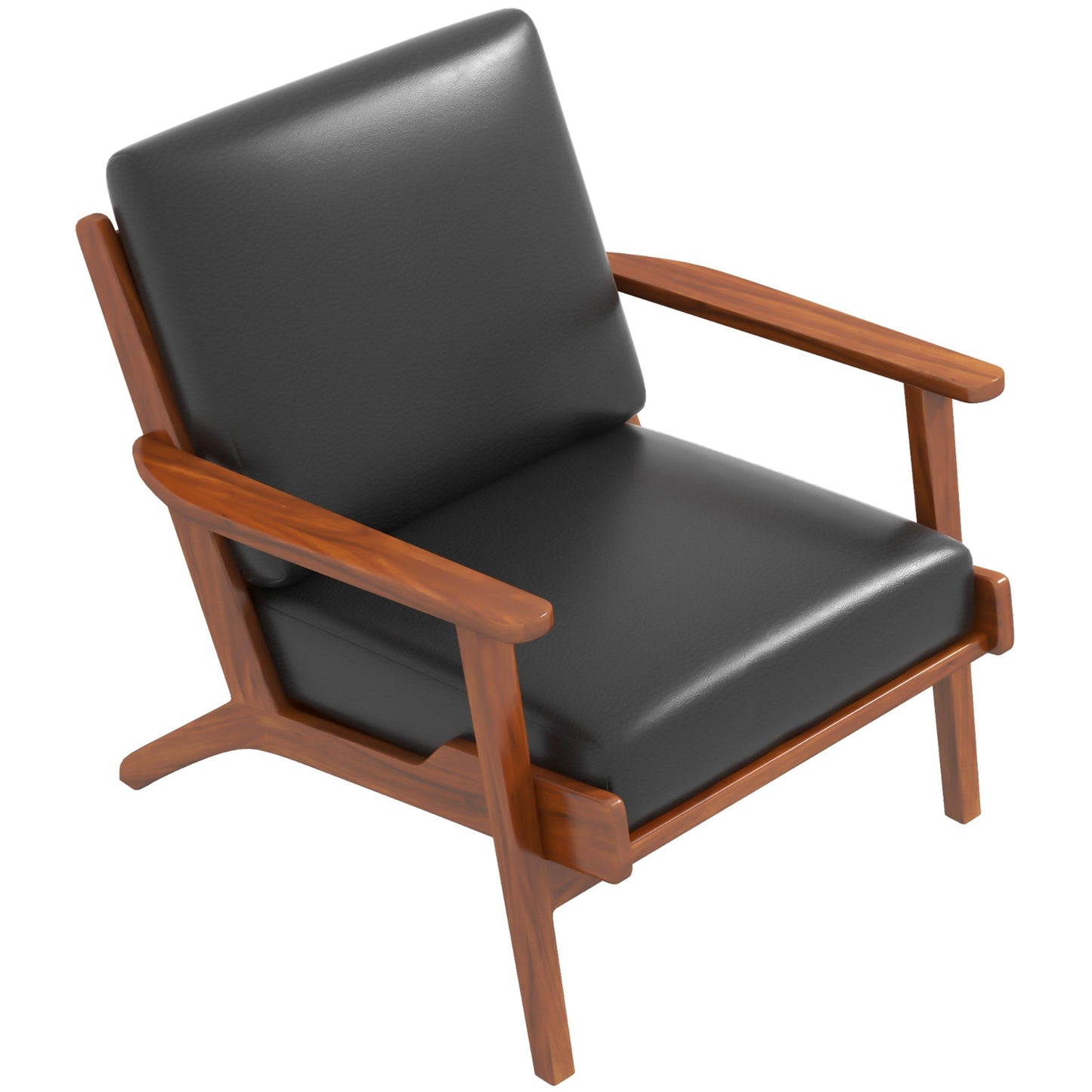 Lounge Chair - Black Leather