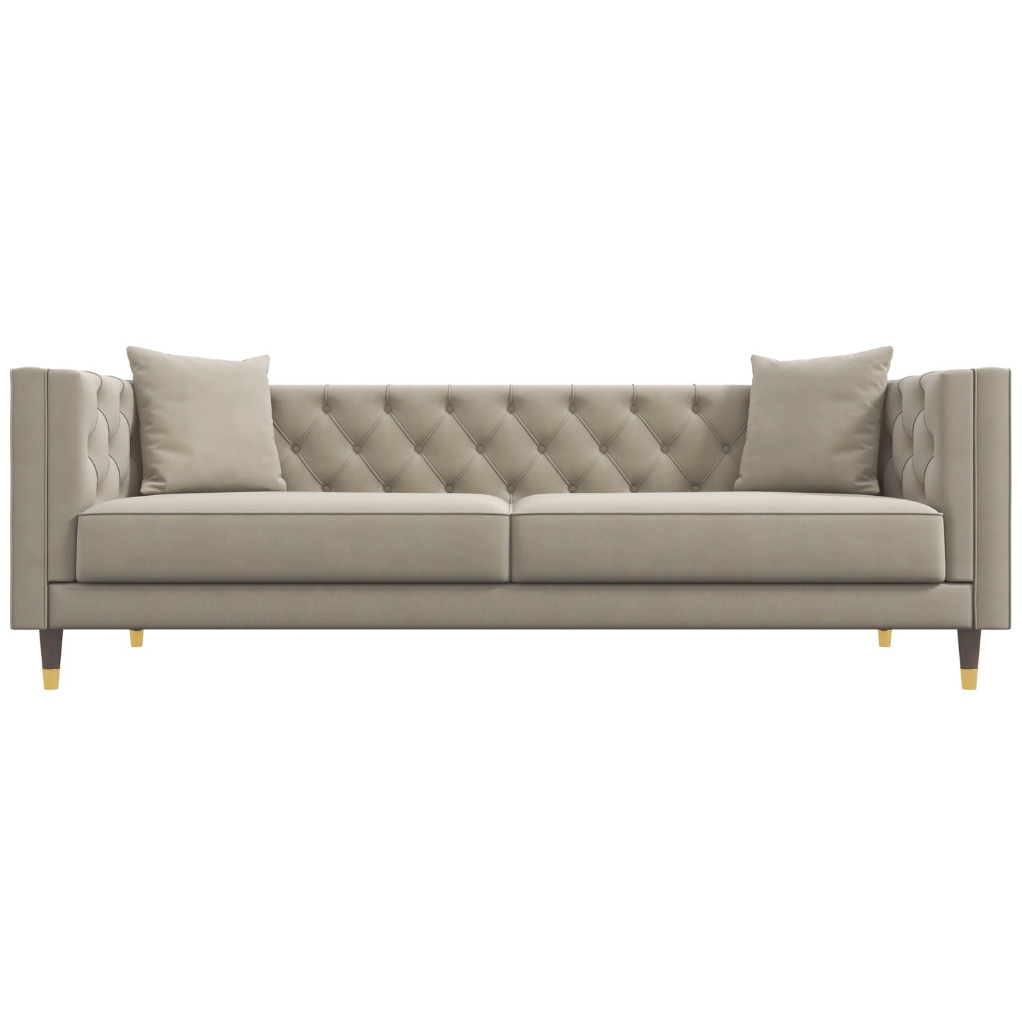 Contemporary Sofa - Cream Velvet